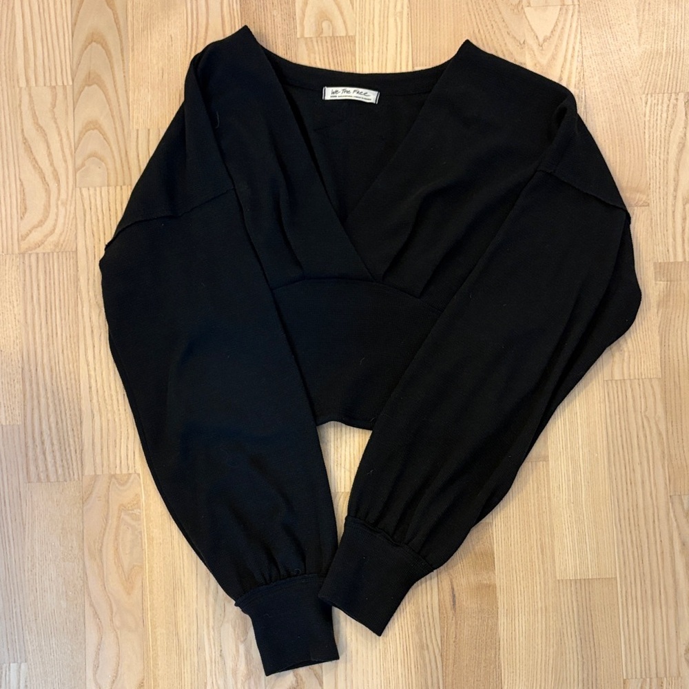 We The Free Black Cropped Sweatshirt